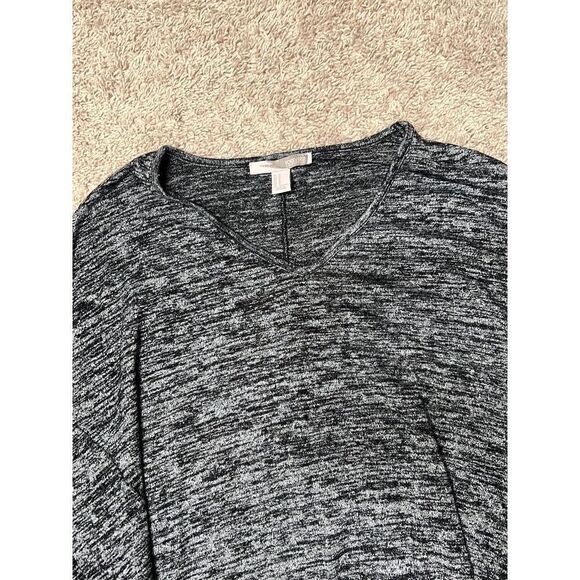 Forever21 Grey Marled Knit Piko 1/2 sleeve sweater top - Picture 1 of 3
